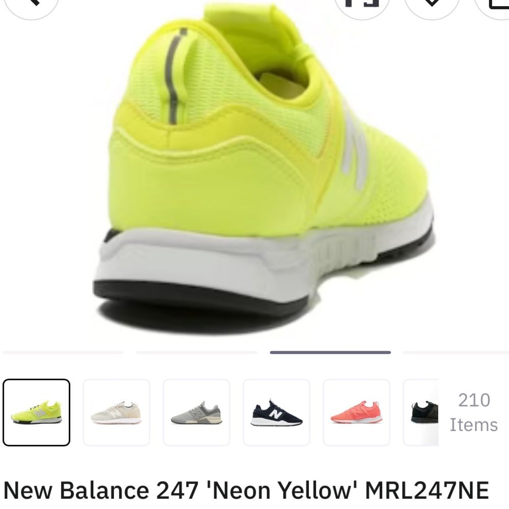 New Balance 247 Men Neon Yellow Lace-Up Sneakers - Picture 8 of 10